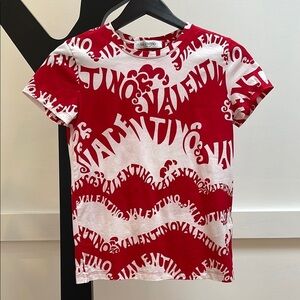 VALENTINO red and white 100% cotton t-shirt XS